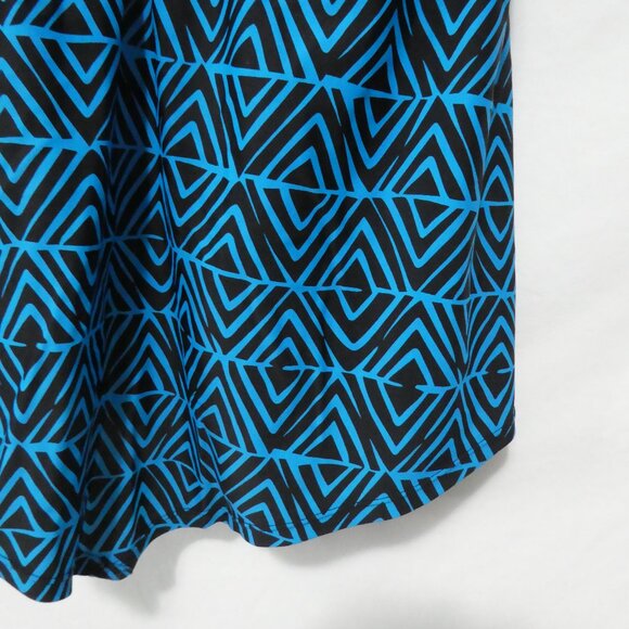 CACTUS | 1X | Geometric Blue and Black Tankini Top - Picture 7 of 13
